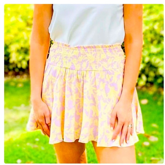 Karlie Pink Yellow Floral Top Skirt Set Medium - Picture 1 of 4